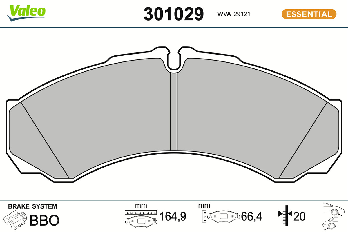 Jogo de 4 pastilhas de travão VALEO ref. 301029